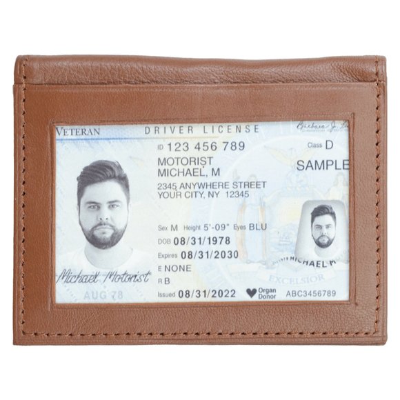 Bifold Men credit Card Holder Genuine Leather - Picture 3 of 7